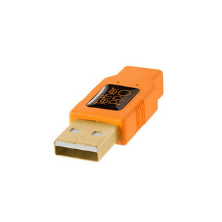 Tethertools- TetherPro USB 2.0 to Mini-B 8-Pin, 15' (4.6m), High-Visibility Orange