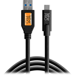 TetherPro USB 3.0 to USB-C, 15' (4.6m), High-Visibility Black